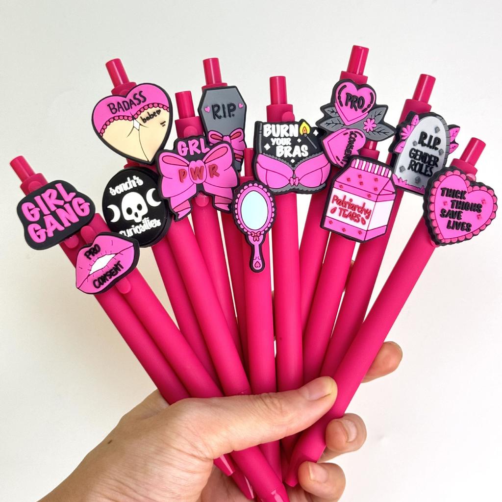 10Pcs Valentine's Day-Themed Ballpoint Pens with Cute Cartoon Roses Icons, Suitable for Use In Offices and Hospitals, A Fun Gift for Valentine's Day,