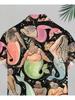 Herren Casual Kurzarmhemd, Cartoon-Meerjungfrauenmuster bedruckt, Polyester-Material, Mehrfarbig, Mehrere Spezifikationen erhältlich, Modisch