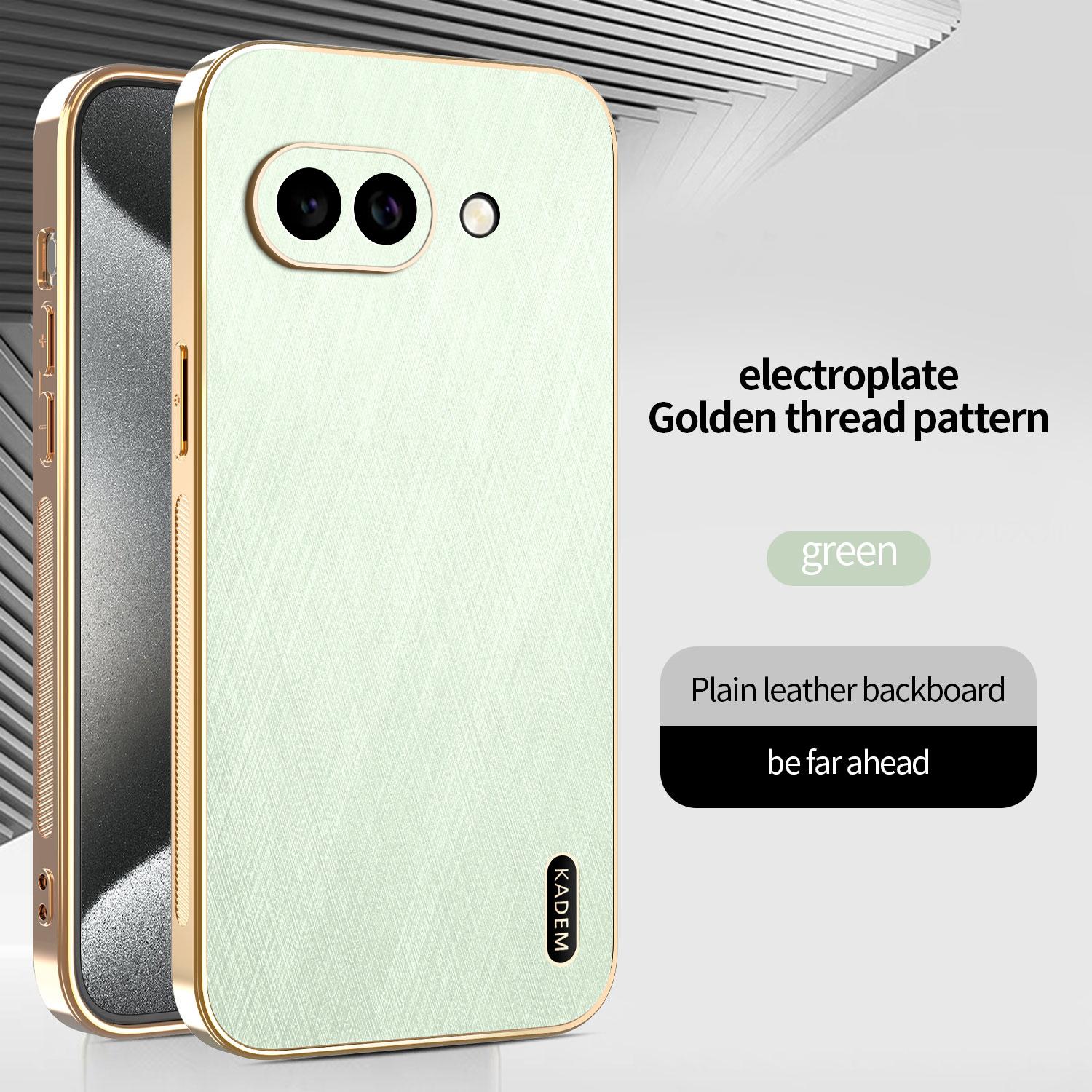 

Gold Silk Texture Leather Plating Case For Google Pixel 10A 10 9 Pro XL 9A 8A 8 7 6 Pro 7A 6A Shockproof PC Plastic Cover Google Pixel 8