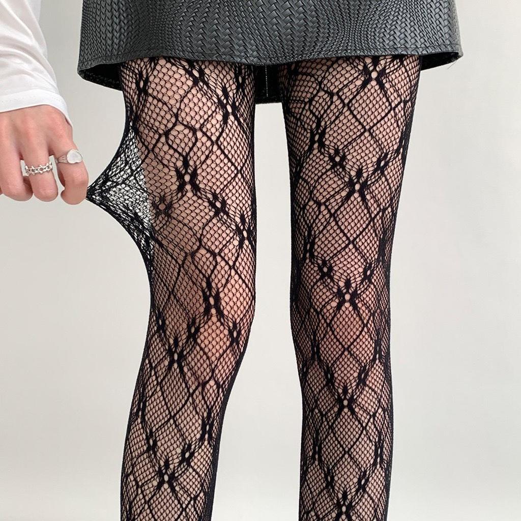 Spicy Y2K Cutout Lace Fishnet Stockings - Spring/Summer