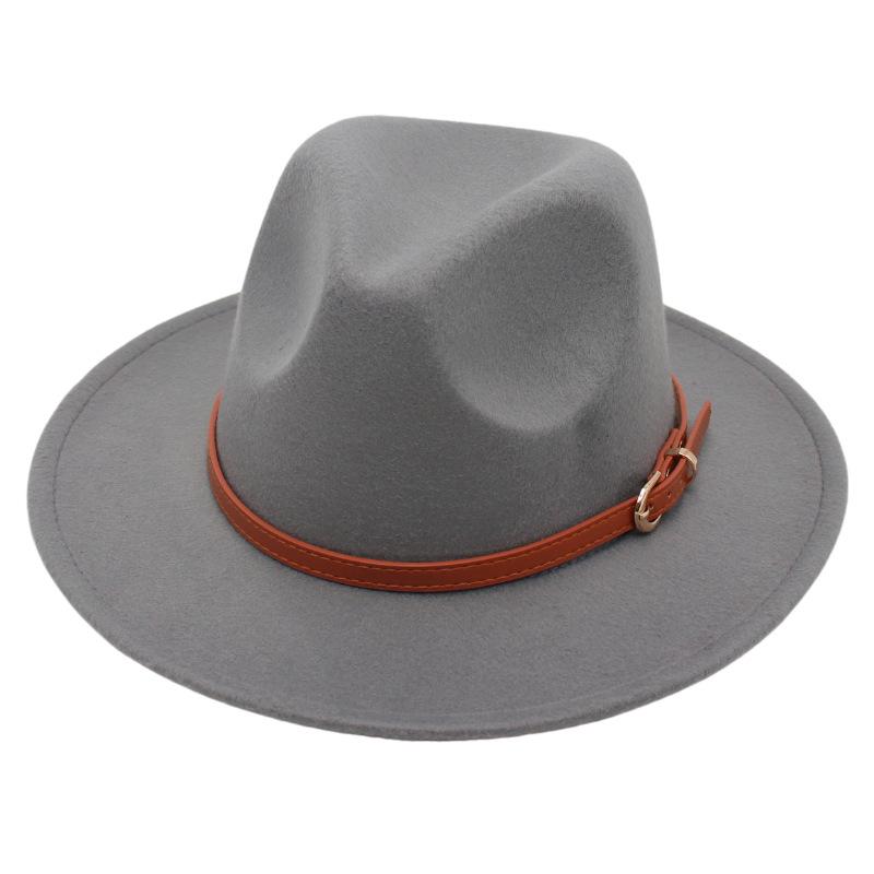 Boucle de ceinture simple chapeau haut de forme pour enfants Chapeau en feutre Parent-Enfant Décontracté Chapeau en laine Chapeau Jazz Classique Pour Hommes Et Femmes
