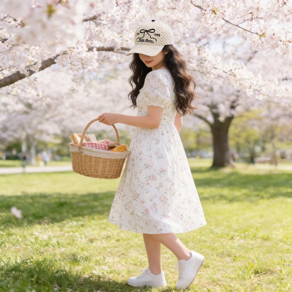 Spring Summer Cotton Baseball Cap With Embroidered Butterfly Knot Design For Women