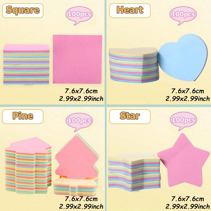 100pcs 7.6cm Sticky Notes Paper Daily To Do Memo Pad Check List Bookmark Marker Flags Planner Office Supplies School Stationery