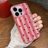 Case for Realme 15 14 13 12 Pro Plus 11 10 Pro 8 5G C63 C55 C53 C51 C61 C25 C21Y C25Y Red Stripe Love Heart  Plating Pink Cover