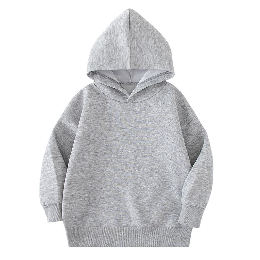 Children's Solid Color Casual Spring And Autumn Warm Hoodie Boys' Comfortable Sports Running Hat Top Versatile Outdoor Jacket