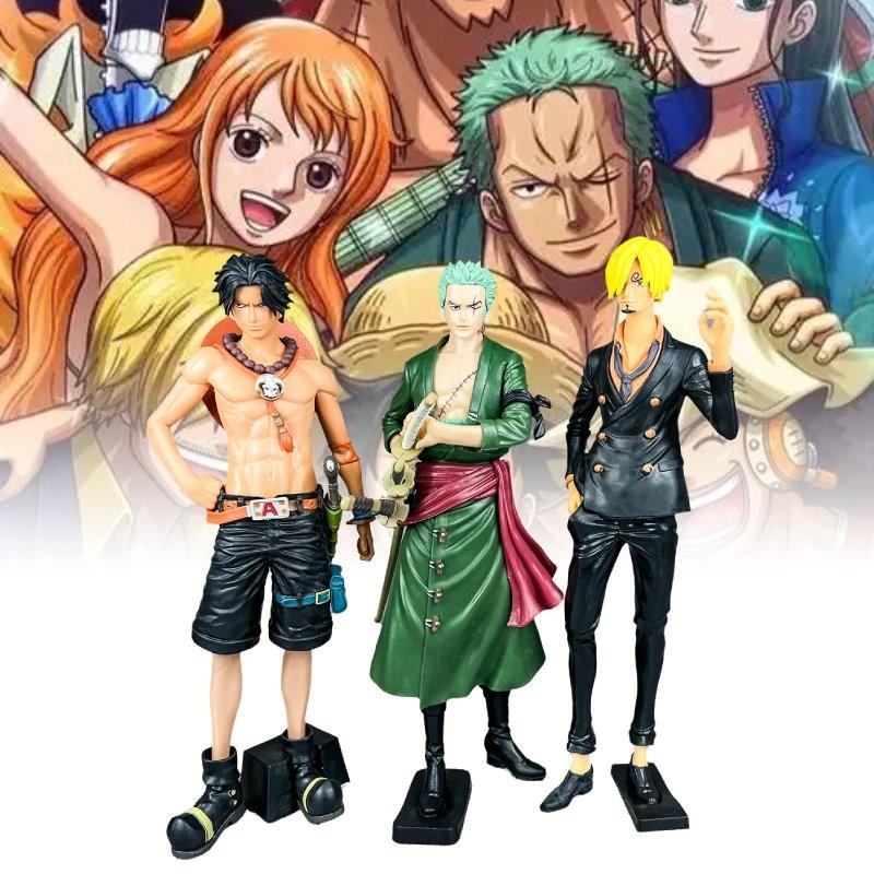 High Quality Pvc Anime Figure Set Featuring Confident Zoro Ace And Sanji Models