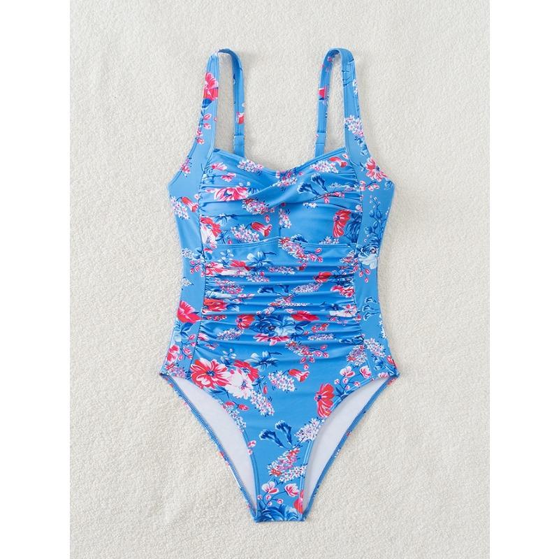 2025 Printed Strappy Swimsuit Women One Piece Floral Swimwear Female Bathers Bathing Swimming Swim Suit Beachwear
