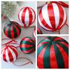 6Pcs Creative Christmas Ball Ornaments Elegant 8cm Xmas Tree Decoration Balls Red White Striped Reusable