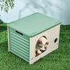 Outdoor Rainproof Cat House Stackable Plastic Pet Nest Four Seasons Cozy Shelter with Escape Door for Small Pets Kitten Condos