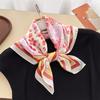 Oriental aesthetic simulation silk printing silk scarf small square scarf high-end shawl sunscreen neck scarf headscarf female