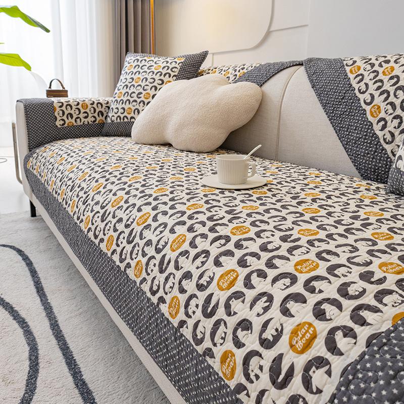Sofa Cushion Four Seasons Universal Pure Cotton Cushion Simple Modern Nordic Cotton Non-Slip Sofa Towel Cover Cloth Cushion Summer