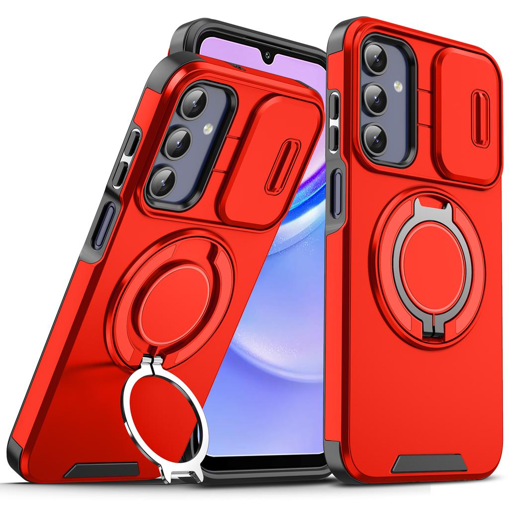 Luxury Armor Phone Case for Samsung Galaxy A56 A36 A26 A16 A06 A54 A14 Magnetic Bracket Holder Lens Protection Shockproof Cover