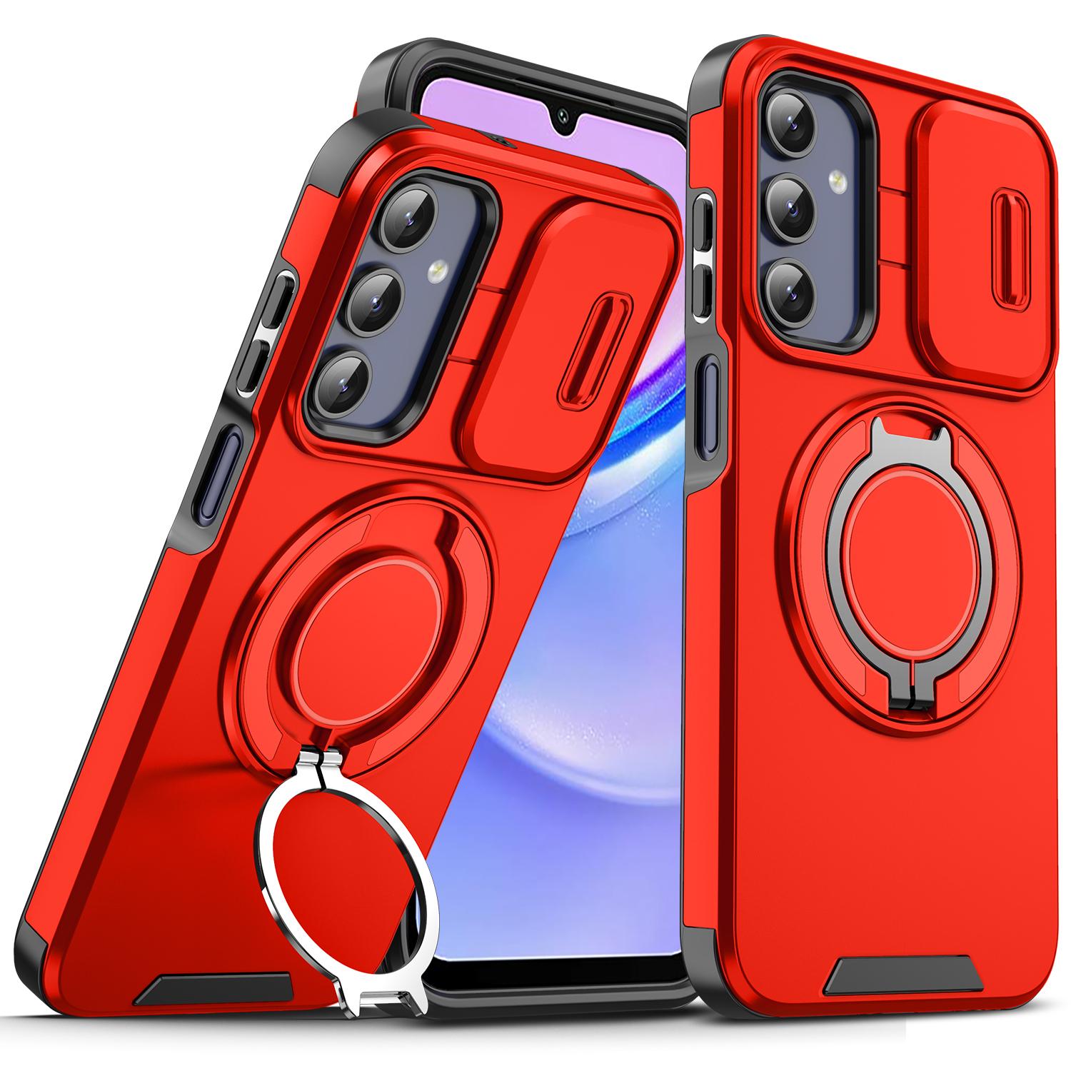 

Розкішний броньований чохол для телефону Samsung Galaxy A05s A04s A13 A23 A15 A25 A35 A55 Магнітний тримач Захист об єктива Протиударний чохол Galaxy A23 червоний