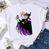 Cartoon Disney Spoof Villains Princess Print Blouse Women 90S Tshirt Summer Harajuku White Ladies T Shirts Female Y2k Tops Gift