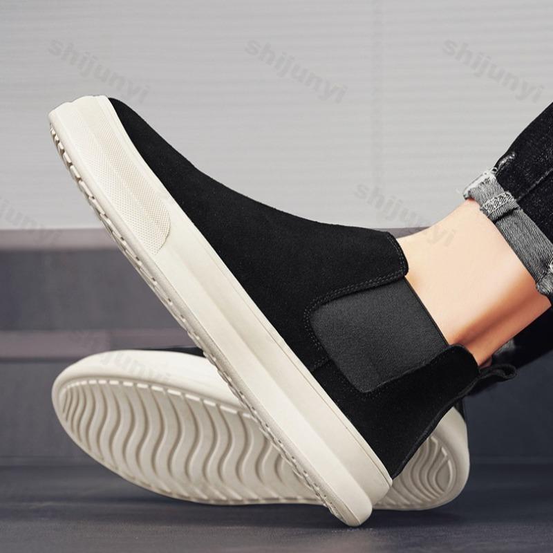 Fashion Men's Fashion Trend Casual Shoes 2025 Spring New Comfortable High Top Versatile Thick Soled Ankle Boots Non slip Chunky sneakers