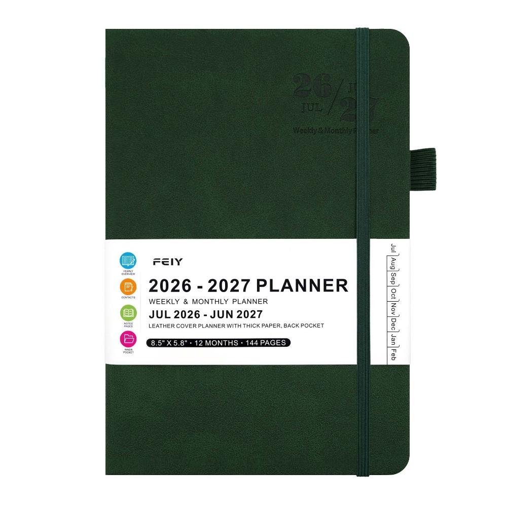 A5 2026-2027 Schedule Book English Time Management Planner Agenda Planner Notebook  Gift темно-зеленого