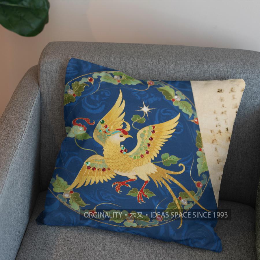 2D Enchanted Phoenix Pillow Cover With Oriental Charm Pattern Cushion Cover Suitable For Sofa Bedroom Car Pillow Cover