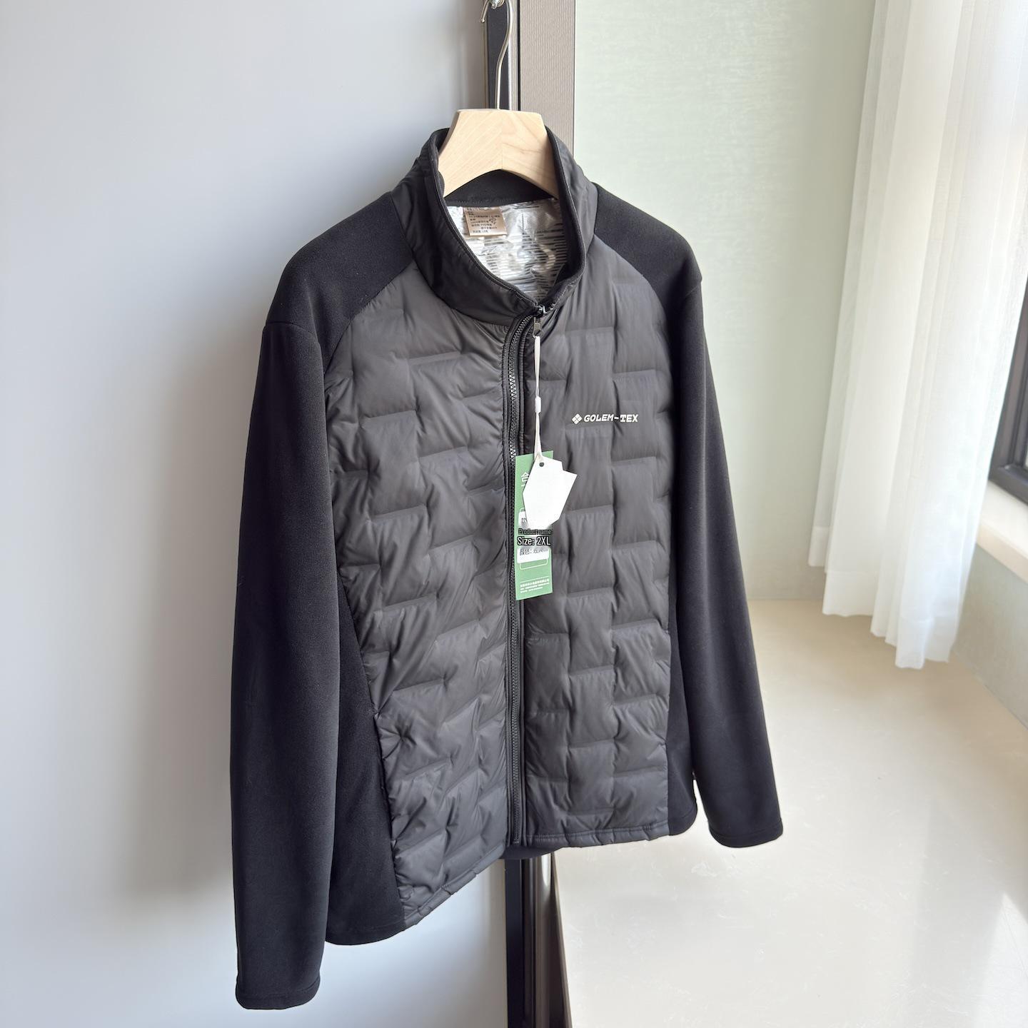 

Men s Patchwork Stand Collar Lightweight Down Jacket with Fleece Lining for Autumn and Winter 3XL (suitable for 150-165 kg) чорний