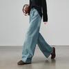 SOFSIL Women's Autumn High-Waist Wide-Leg Cotton Jeans