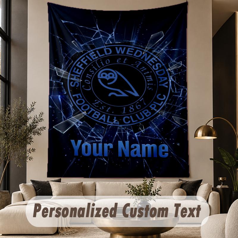 Custom Text Tapestry Sheffield Wednesday FC Print Wall Tapestry Indoor Living Room Wall Decor