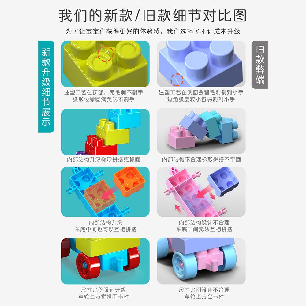 Blocuri de construcție granulare asamblate DIY lucrate manual pentru copii, jucării educative pentru grădiniță 3-6 ani, cadou