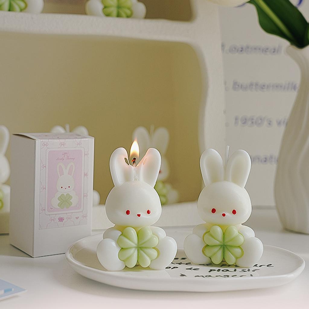 5Pcs Cute Rabbit Soy Wax Scented Candle, Aromatherapy Decor Ornament, Wedding Souvenir & Holiday Gift Wholesale