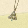 Exquisite Sparkling Zircon Christmas Tree Pendant Necklace, Suitable for Women's Christmas Party Accessories,  Gifts
