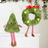 Christmas Decor Cute Plush Christmas Tree Wreath Hanging Leg Doll Hanging Decoration Holiday Party Scene Layout Props and Gifts