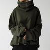 Women's Autumn and Winter High Collar Warm Loose Solid Color Weatshirt Fashion Casual Clothes Long Sleeve Pocket High Collar Size S-5XL