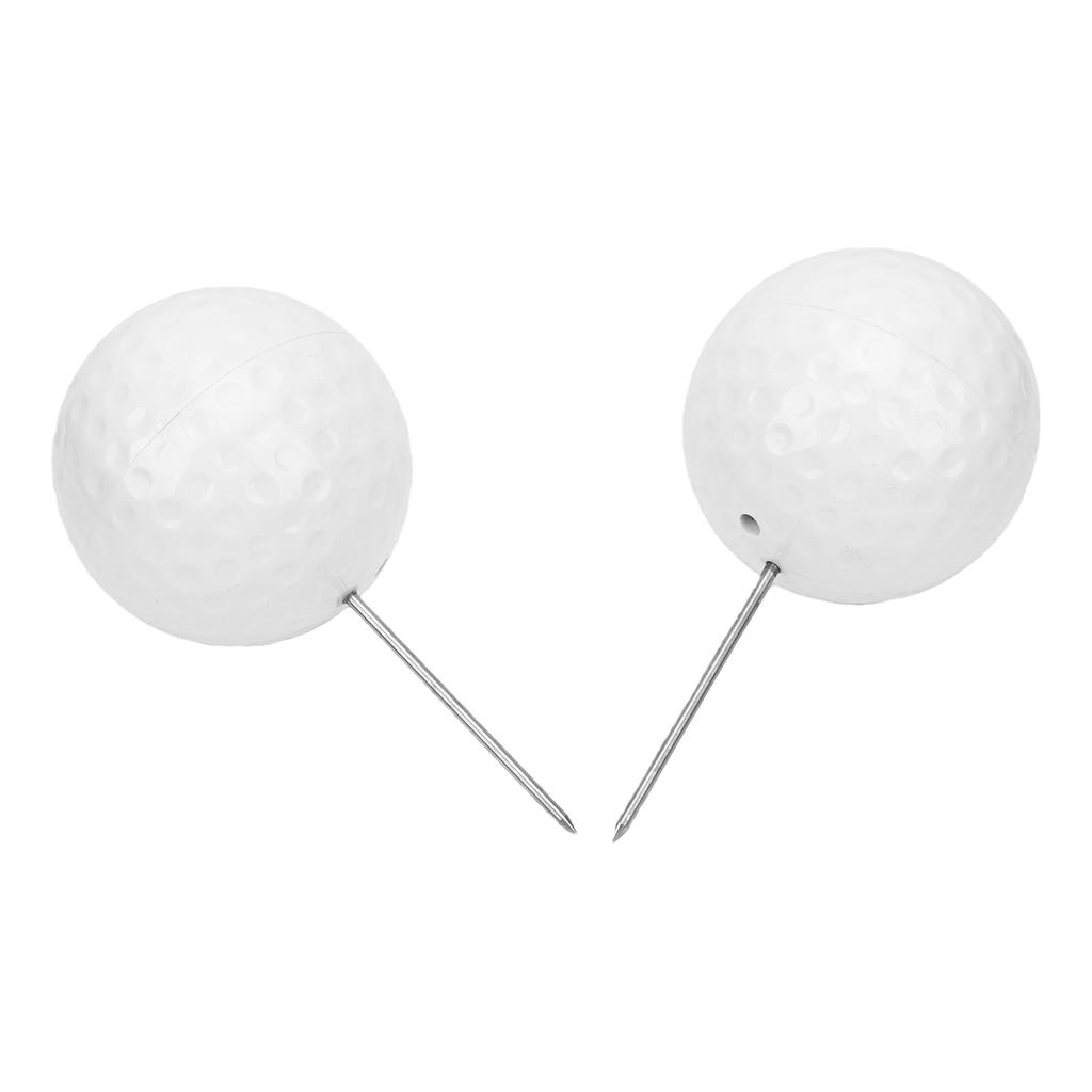 2PCS Tee Markers with Steel Spikes White Tee Box Markers for Course Driving Range Practice Facility Outdoor Accessories