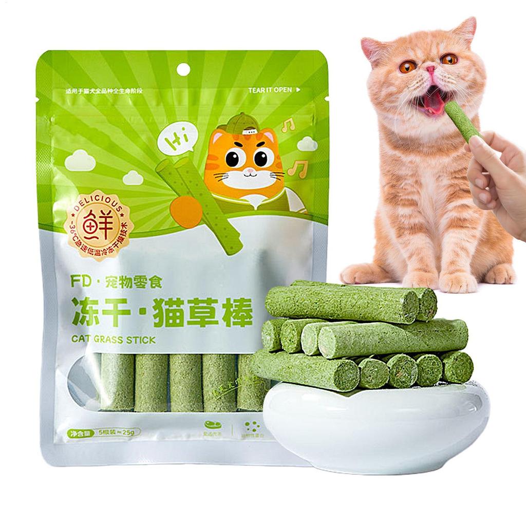 Cat Grass Teething Sticks Teeth Cleaning Cat Grass Stick Cat Food Natural Hairball Removal Chew Toy Cat Teeth Cleaning Sticks