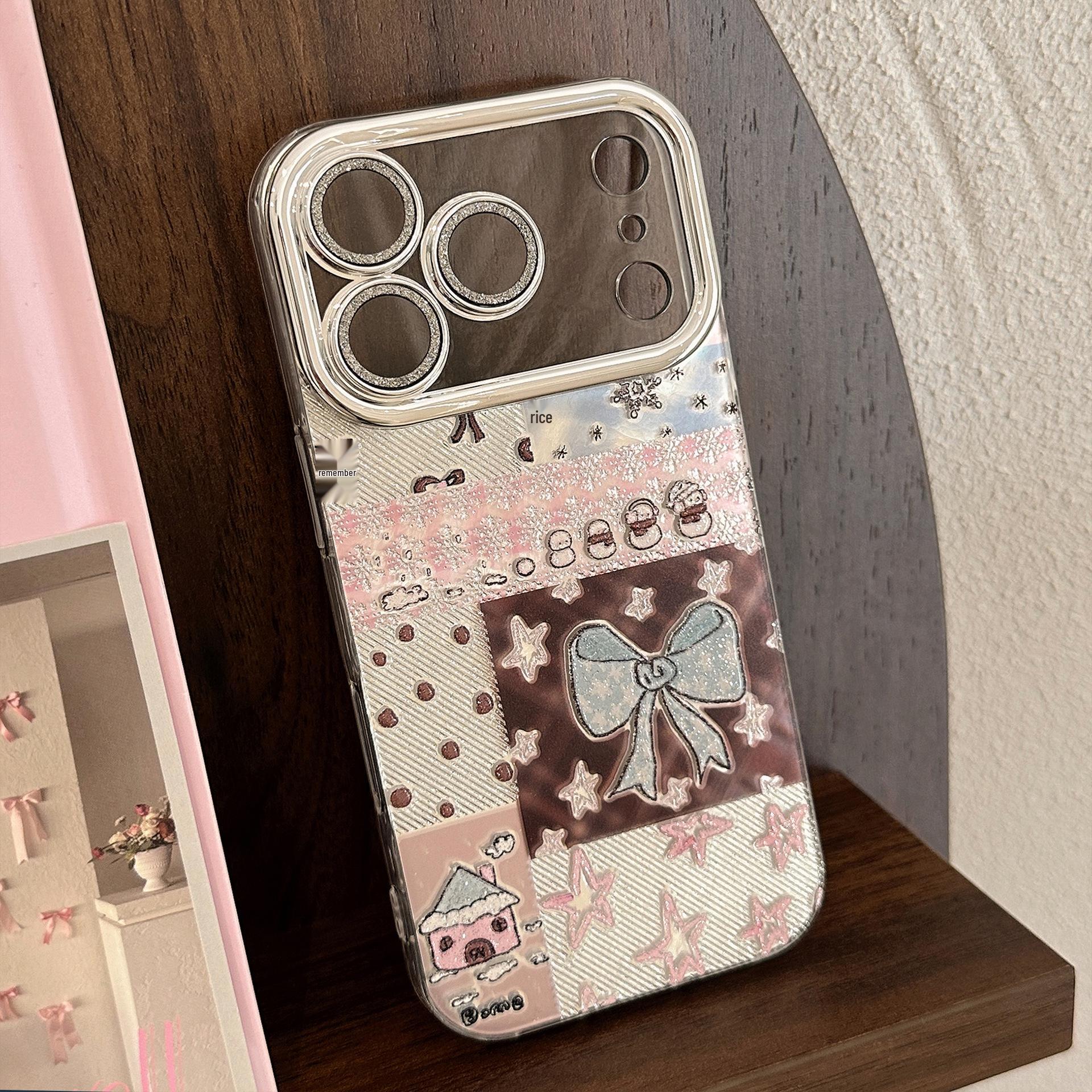 

Blue Bow Collage Full Coverage Case for Apple iPhone 17, 16 Pro Max, 15, and 13 with Lanyard 15