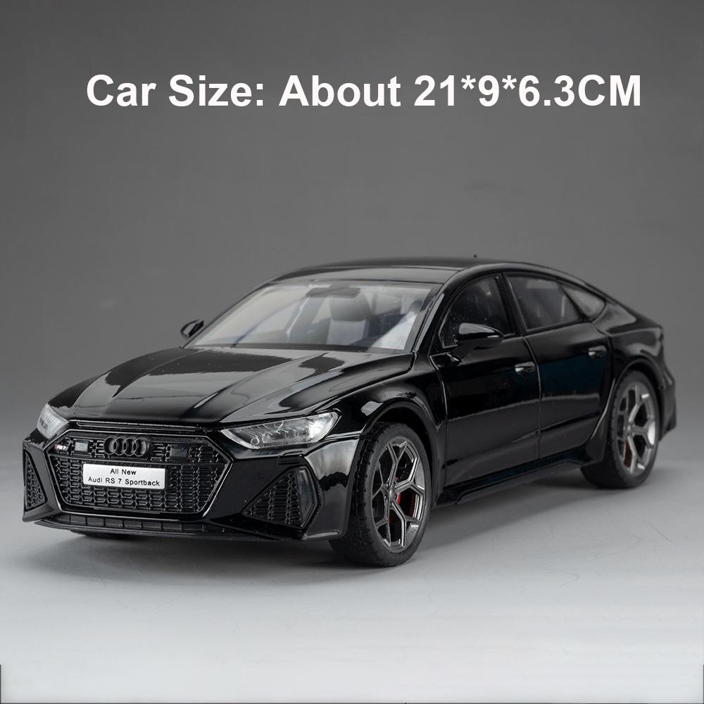 

1:24 Scale RS6 RS7 Car Model Toy Doors Opend Sound Light Miniature Models Shock Absorption Pull Back Vehicle Desktop Decorations