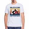 Männer Jesus hält dir den Rücken frei Jiu Jitsu Vintage Christliches T-Shirt Baumwoll-Tops Kawaii Übergroßes T-Shirt Harajuku Übergroße Streetwear