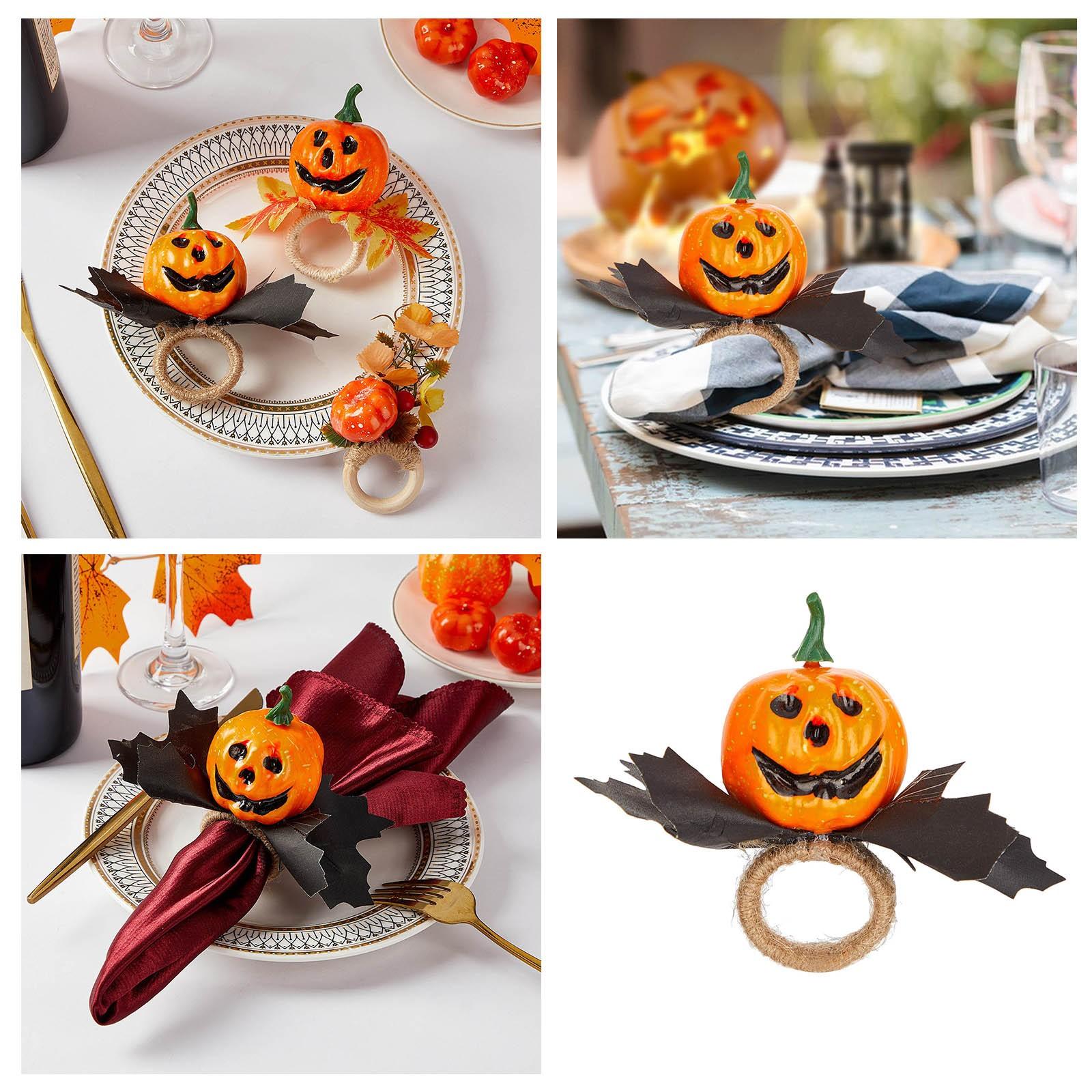 Halloween Napkin Rings Napkin Rings Holders With Hand Eyeball Or Pumpkin Napkin For Christmas Table Centerpieces For Kitchen чёрный