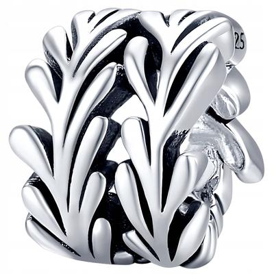 Charms Leaves 925 Beads Pendant Openwork Twigs Pendant
