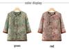 Summer Chinese Style Plus Size Top for Elderly Women - Loose Three-Quarter Sleeve Shirt