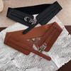 Chic Brown Faux Leather Wide Waist Belt For Women Enhancing Fashionable Outfits