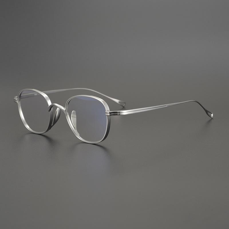 

Японский бренд KMN Titanium Square мужские очки классические, ручной работы, модные женские сверхлегкие винтажные оправы для очков для мужчин серебряный