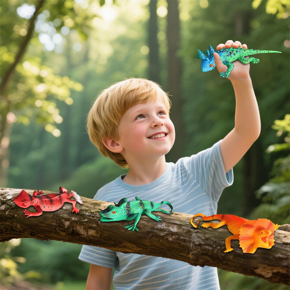 TPR Gerçekçi Kertenkele Oyuncak, Yüksek Kalite, Yumuşak Dayanıklı Yıkanabilir Ultra Detaylı Tasarım, Doğum Günü, Noel ve Okula Dönüş Hediyesi