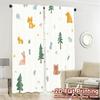 2pcs,Curtains Cute Forest Animals Woodland Theme (3) Modern Curtain Fabric Versatile Durable Polyester Curtains Festive Ldeal