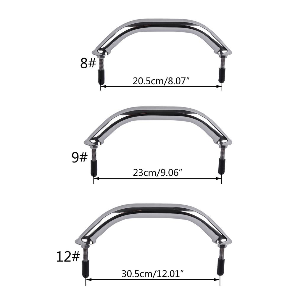 6/8/12inch Marine Stainless Steel Handrail Grip Handle Deck Handrail BoatsAccessories Simple Installation Compactsize