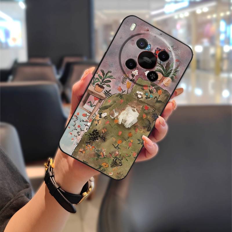 

чохол-накладка з квітковим принтом для телефону ZTE Blade V70 Max/Nubia V70 Max, міцний, милий, силіконовий, водонепроникний, м який, з малюнком олійними фарбами ZTE Blade V70 Max/Nubia V