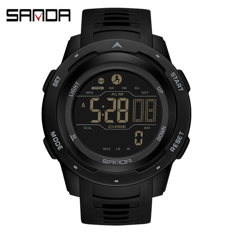 

Sanda Calorie Pedometer Alarm Clock Waterproof Multi-Functional Mountaineering Military Wind Shockproof Smart Watch For Men And Women