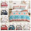 Bed Three-Piece Christmas Elk Quilt Cover 3D Digital Printing Kit