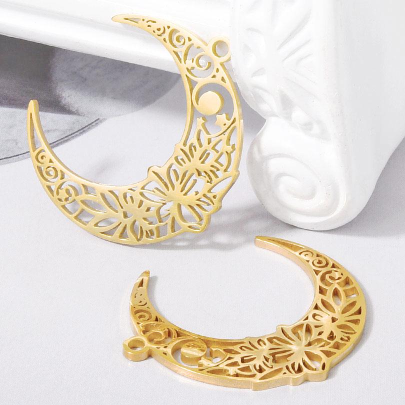 5pcs Gold Color Pvd Stainless Steel Witch Knot Snake Blood Moon Pendants For Jewelry Making Supplies DIY Keychain Earrings Charm