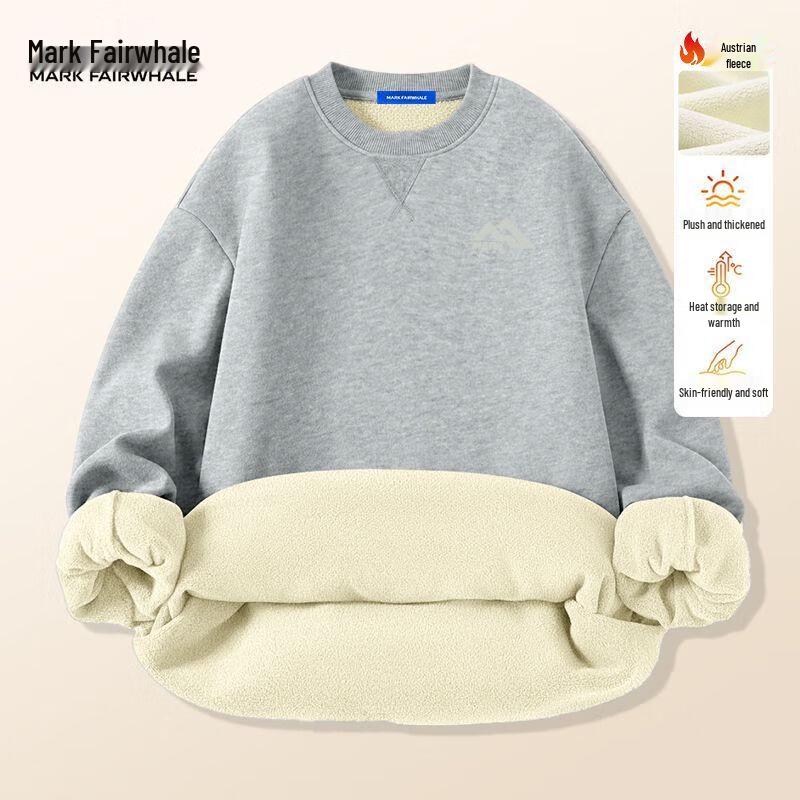 Men's Velvet Fleece Lined Round Neck Sweatshirt