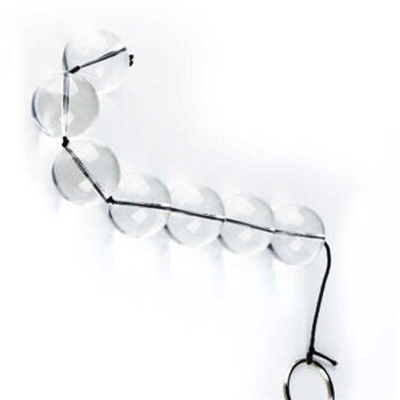 Rear Garden Crystal Glass Anal Plug - Super Long Ice Bead Massager for Men & Women