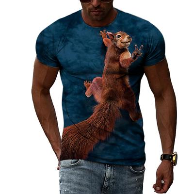 Men's Squirrel T Shirt 3D Print Shirt Animal Graphic Tees Lovely Pattern Tops Men/Women Cute Puppy Face Tee Funny Pet T-shirt