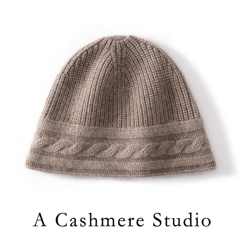 Direct Supply Autumn and Winter Cashmere Hat Simple Bucket Hat Thickened Twisted Dome Hat Pot Hat Warm Wool Hat